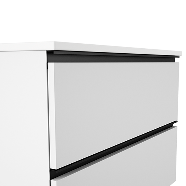 VISOBATH GRANADA Conjunto Mueble de Baño Completo 3 Cajones Color Blanco Ada Mate Tirador Negro