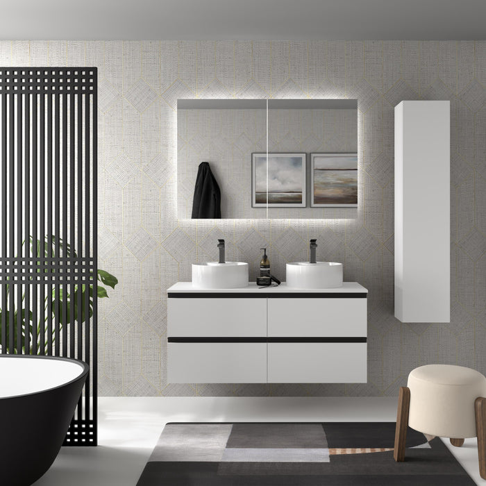 SALGAR 115974 BEQUIA METAL Mueble de Baño 120cm Blanco Mate