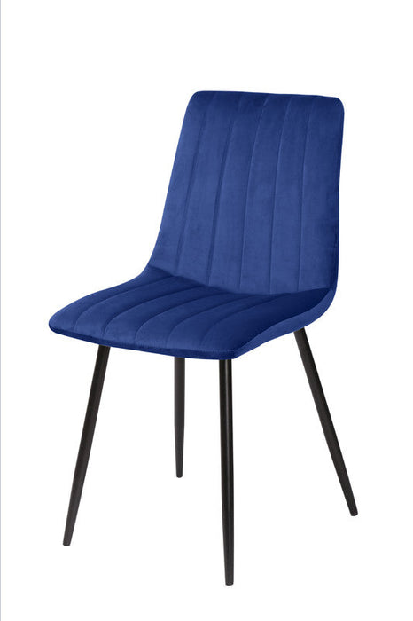 FURNITURE STYLE FS7066INDIVEL IRIA Pack 4 Sillas de Comedor Terciopelo Color Azul
