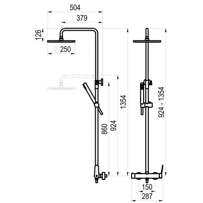 PRESTO 72050300 Dalma columna de ducha Cromo