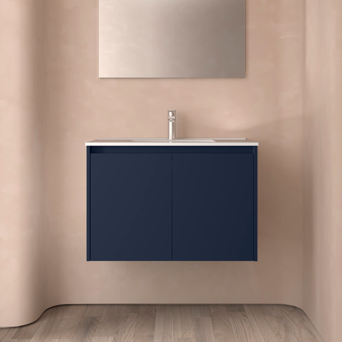 SALGAR NOJA Mueble de Baño con Lavabo 2 Puertas Color Azul Mate