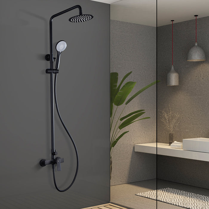 IMEX BDX023/NG LUXOR Grifo Monomando Conjunto de Ducha Telescópico Negro Mate