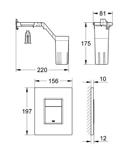 GROHE 38 805 000 Set Cleaners corner c/escudo SKATE Cosmo