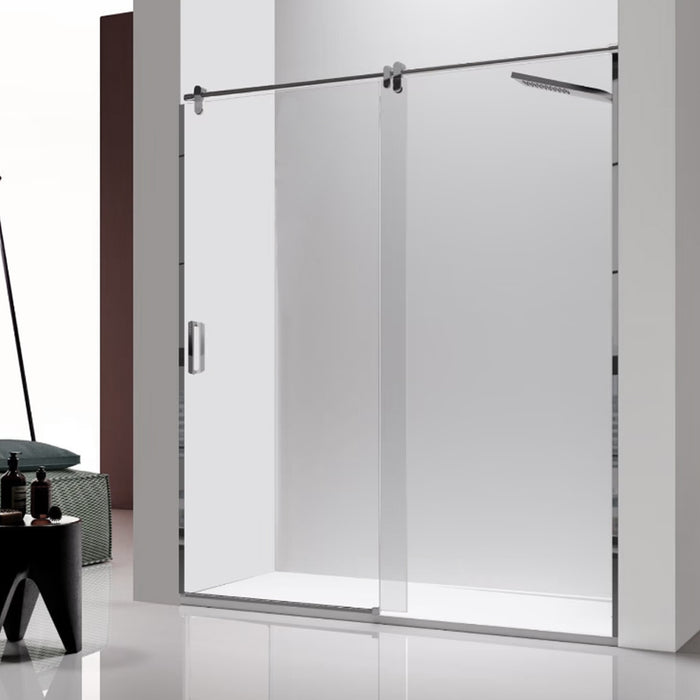KASSANDRA LM102 SLIM Mampara Ducha 1F+1C Acero Inox Brillo Transparente