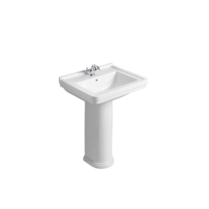 GALA NOBLE Lavabo con Pedestal Estilo Clásico Blanco