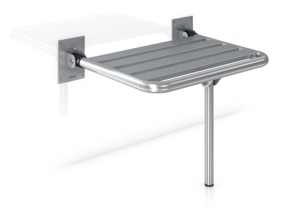 GENWEC GW11 24 04 01 Asiento Abatible Con Pata Acero Inox Satinado Satinado