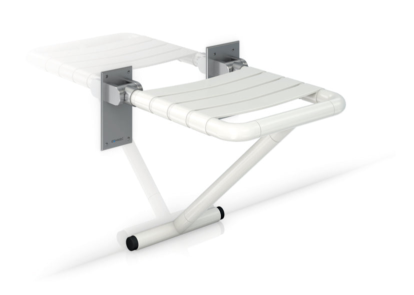 GENWEC GW11 39 09 00 Asiento Abatible Nylon Con Pata De Apoyo, Base Inox Nylon