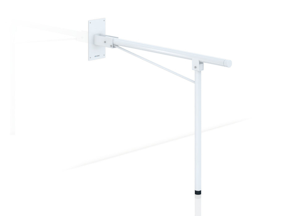 GENWEC GW11 60 03 00 Barra Abatible 800 mm Con Pata A Suelo Acero Blanco Blanco