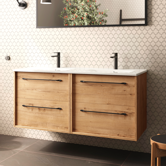 BATHME LENNOX Mueble de Baño con Lavabo de Encimera 120 cm Roble Ostippo