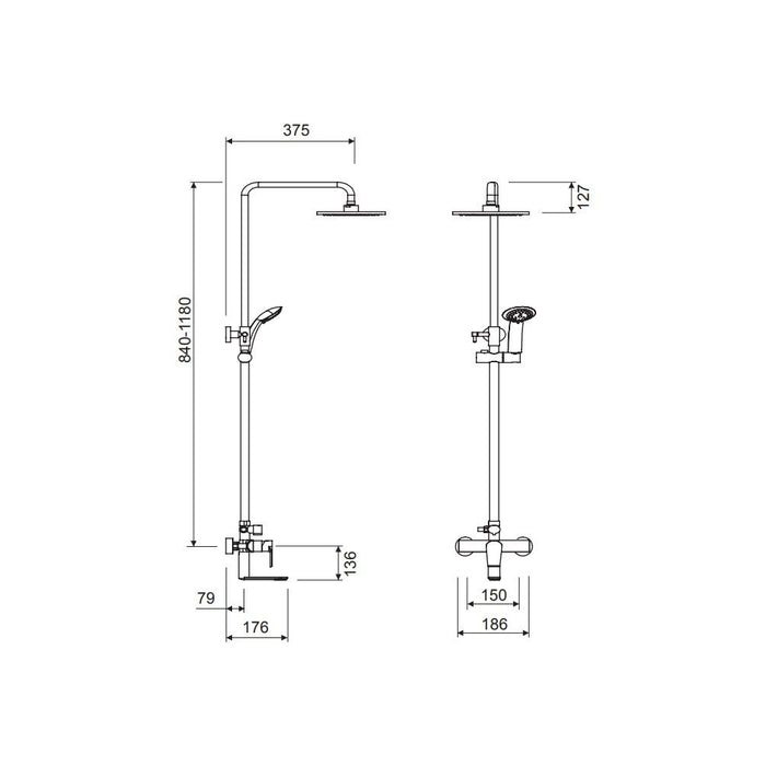 LLUVIBATH CO5030000S087018 LIRA Columna Ducha Cromo