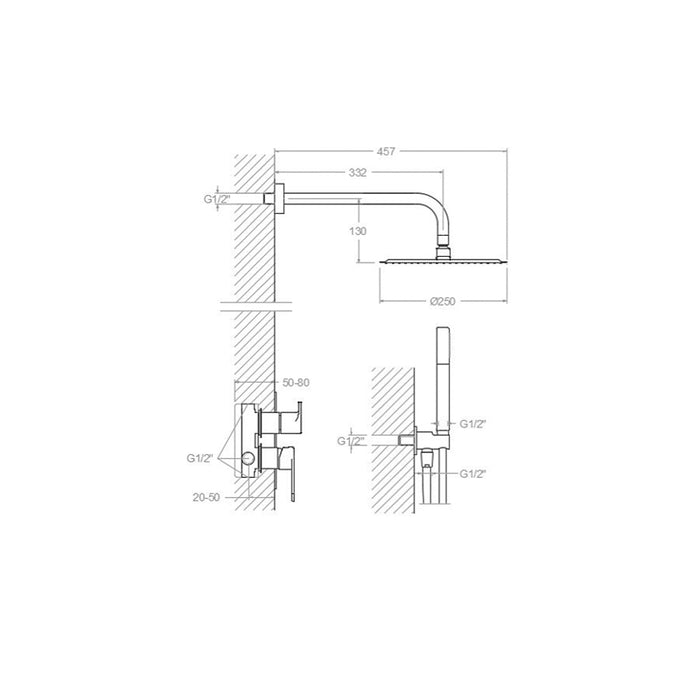 RAMONSOLER K3615021 Grifo Monomando Empotrado 2 Vías Cromo