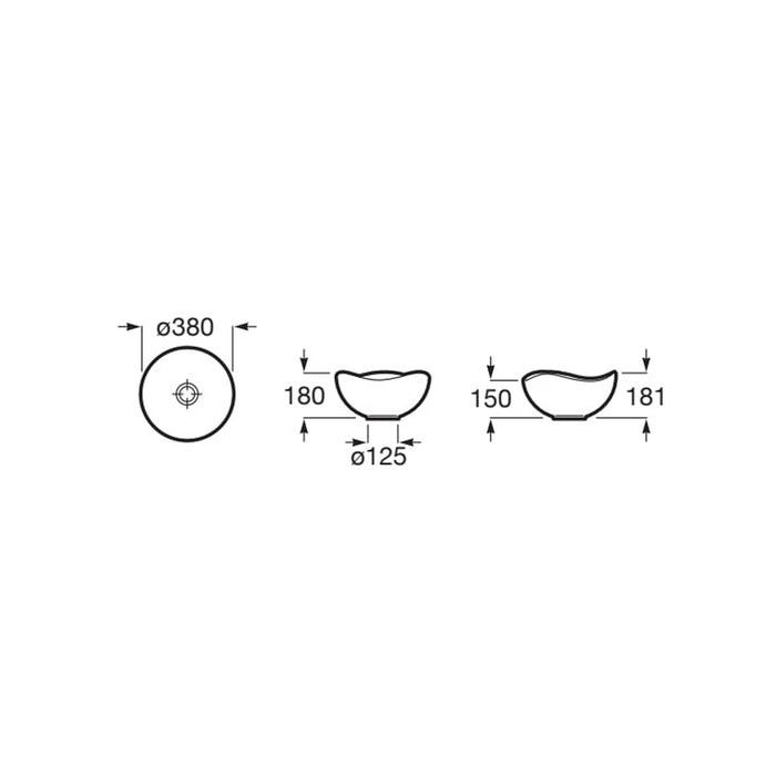 ROCA A327A15640 OHTAKE Lavabo de Sobre Encimera Fineceramic Color Onyx