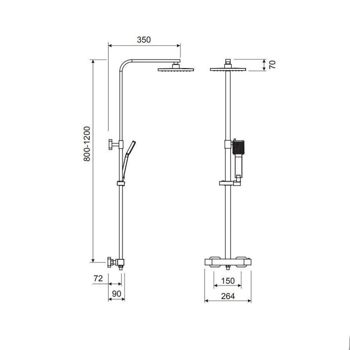 LLUVIBATH CO0331200S080026 NASSAU Columna Ducha Termostática Cromo