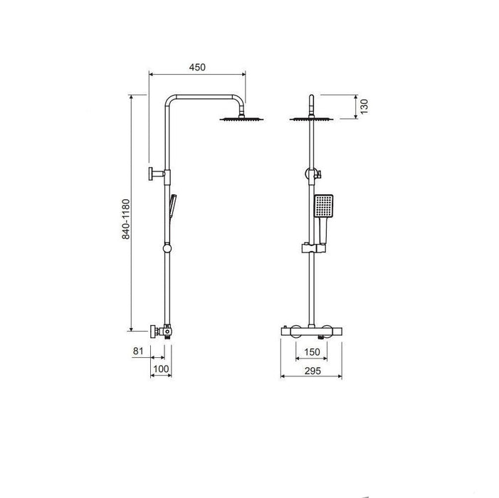 LLUVIBATH CO0381200S084029 NIZA Columna Ducha Termostática Cromo