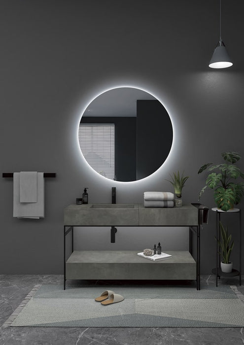 LEDIMEX OPOR001/70 OPORTO Espejo LED Redondo Retroiluminado Cromo 70 cm