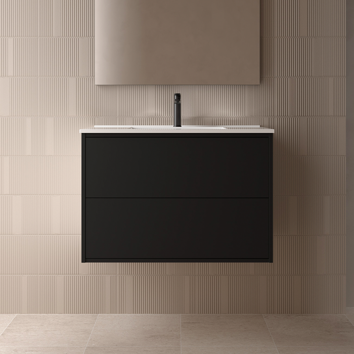 SALGAR OPTIMUS Mueble de Baño con Lavabo Color Negro Mate