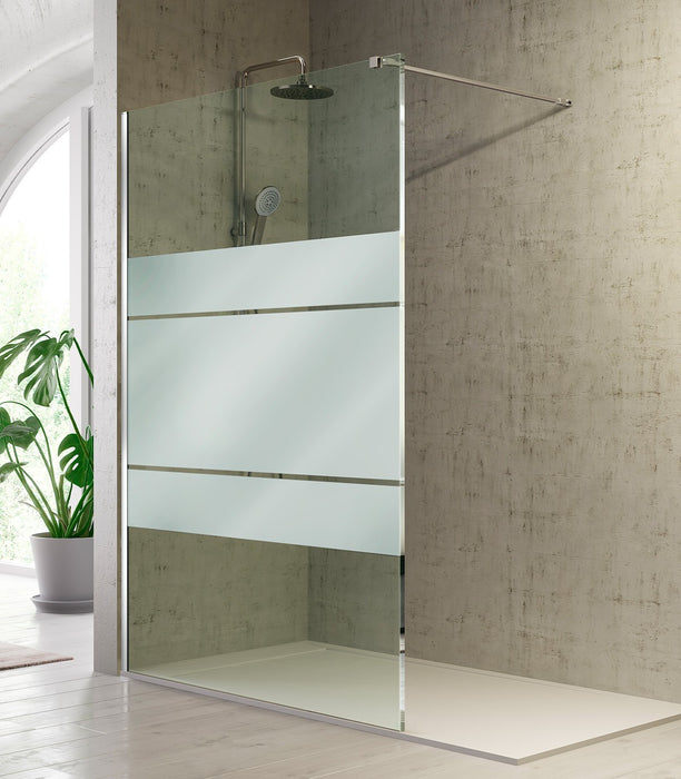 KASSANDRA FR633 FRESH Mampara Ducha Fija Decorado Plata Brillo