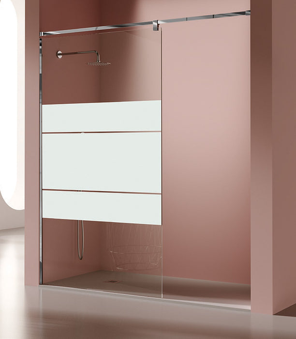 KASSANDRA FS633 FRESH SALOMON Mampara Fijo Ducha Inox Brillo Decorado