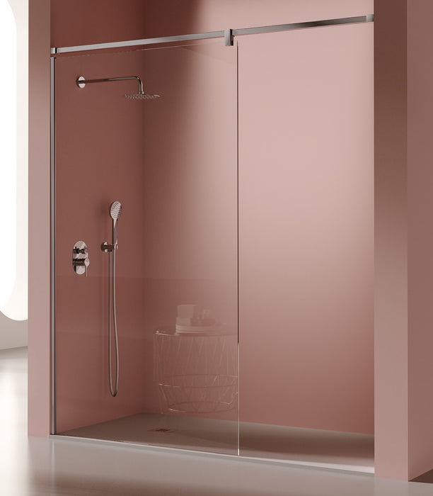 KASSANDRA FS633 FRESH SALOMON Mampara Fijo Ducha Inox Brillo Transparente