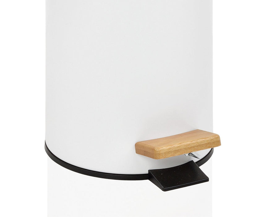 ANDREA HOUSE BA19300 Papelera Pedal 3 L Madera/Metal Blanco 24/48 Horas Andrea House 