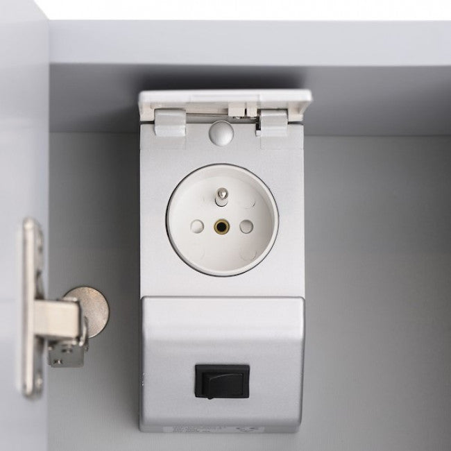 ROYO 123044 APOLO Camerino LED Con Espejo 4 Puertas 120 cm Gris Antracita Brillo