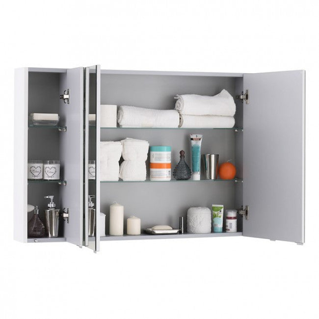 ROYO 123041 APOLO Camerino LED Con Espejo 4 Puertas 120 cm Blanco Brillo