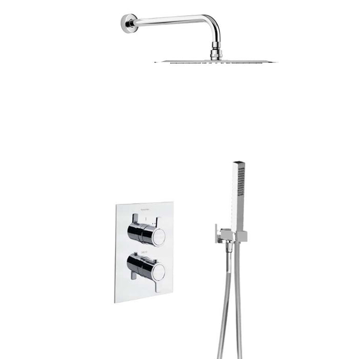 RAMONSOLER 948712RK250 BLAUTHERM Grifo Termostático Ducha Empotrado 2 Vías Con Equipo y Rociador Cromo
