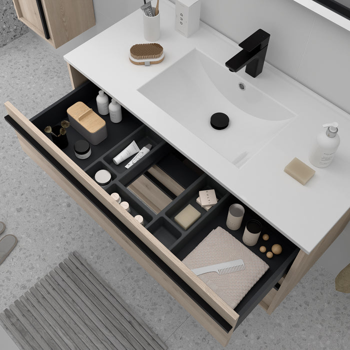 SALGAR ATTILA Mueble de Baño con Lavabo 3 Cajones Color Natural