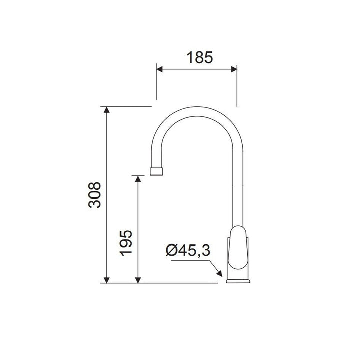 LLUVIBATH TI00512 TAIMIR Grifo Cocina Cromo