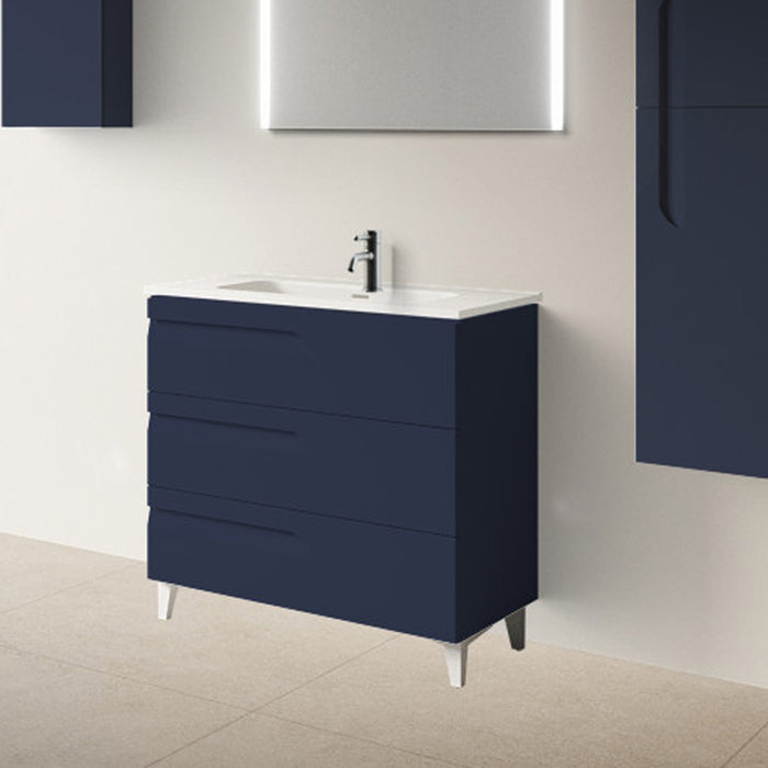 ROYO VITALE Mueble de Baño con Lavabo ENZO 3 Cajones Azul Marino
