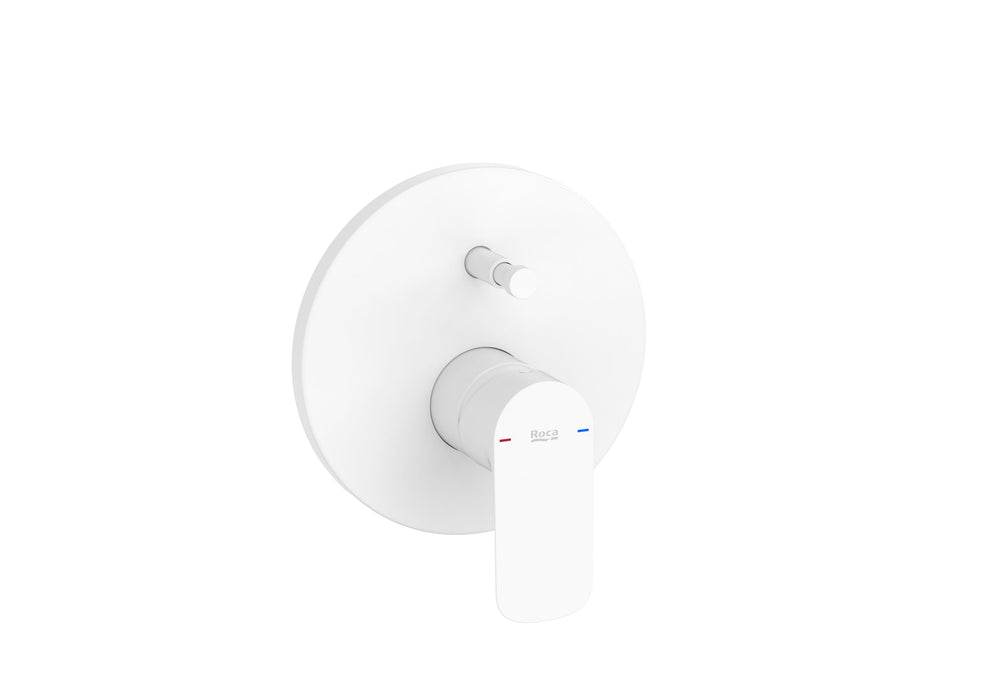 ROCA A5A066EB00 CALA Grifo Monomando Empotrable Baño-Ducha Con Cuerpo Empotrable Blanco Mate