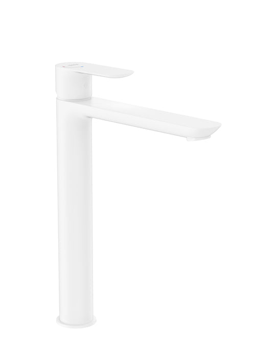 ROCA A5A346EB00 CALA Grifo Monomando Lavabo Con Caño Alto Cuerpo Liso Cold Start Blanco Mate