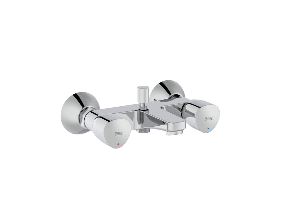 ROCA A5A018EC00 BRAVA Grifo Bimando Baño-Ducha Con Inversor Automático Con Retención Cromo