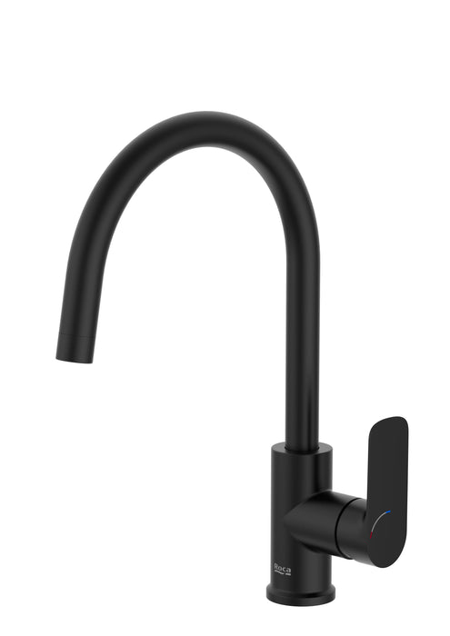 ROCA A5A846ENB0 CALA Grifo Monomando Fregadero Cocina Caño Giratorio Negro Mate