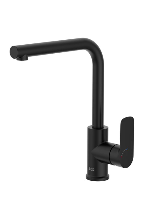 ROCA A5A836ENB0 CALA Grifo Monomando Fregadero Cocina Caño Giratorio Negro Mate