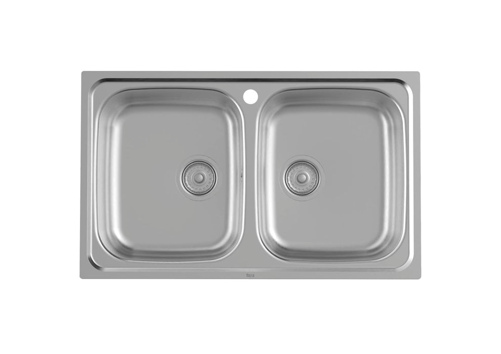 ROCA A872801A01 VICTORIA Fregadero 2 Cubetas 80 cm Acero Inoxidable