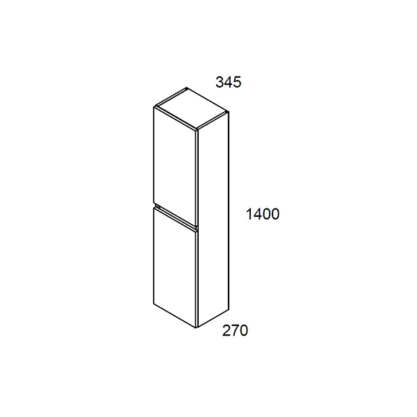 VISOBATH 082323 BOX Columna Suspendida 2 Puertas Blanco Brillo