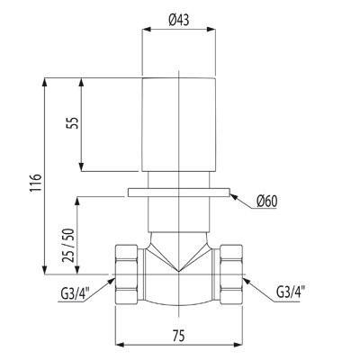 MAX-TRES 06151101 Llave de paso 3/4" 5 a 7 Días Tres Grifería 
