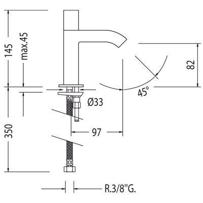 CUADRO-TRES 107503 Grifo Lavabo 1 agua 5 a 7 Días Tres Grifería 