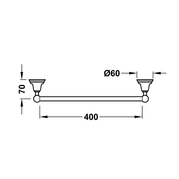 TRES-CLASIC 12423601OR Toallero
400 mm Oro 24K