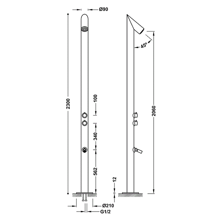 TRES 13499501 ESPECIAL STANDARD Columna De Ducha Jardin Inox 316