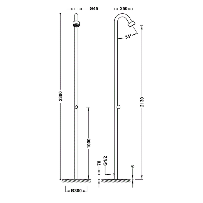 TRES 13499503 ESPECIAL ESSENTIAL Columna De Ducha Jardín Acero Inox 316