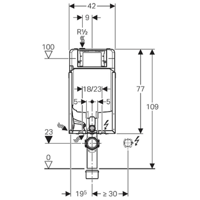 GEBERIT 110.793.00.1 KOMBIFIX Cisterna Empotrada 8 cm 24/48 Horas Geberit 