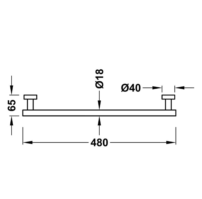 MAX-TRES 16123601BM Toallero
480 mm Blanco Mate