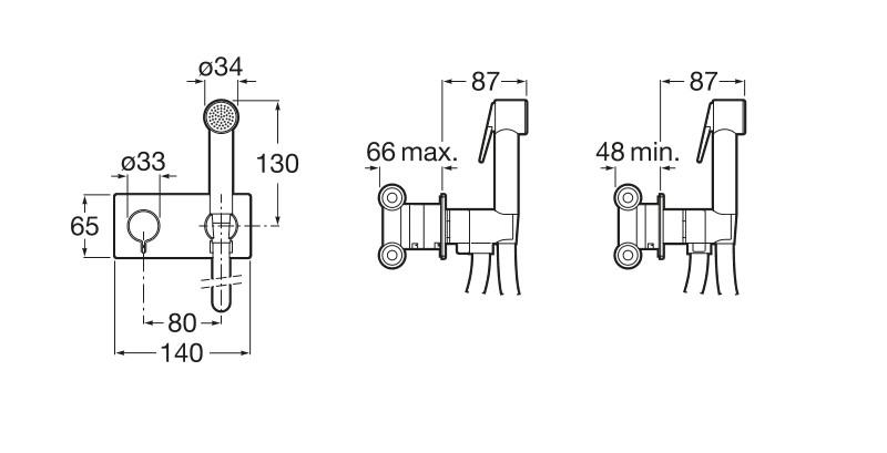 ROCA A5B9361C00 Be Fresh Kit Griferia De Inodoro-Bidet Empotrado Con Placa 24/48 Horas ROCA 