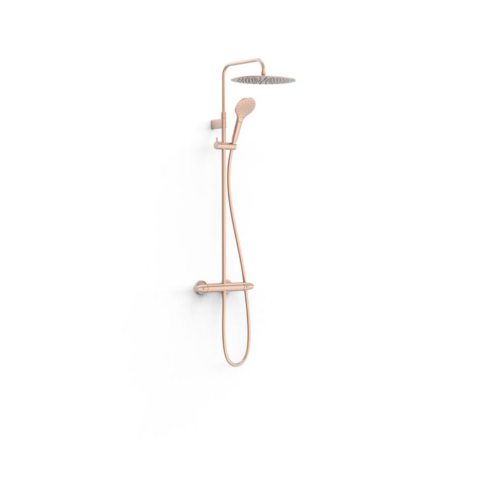 TRES 19038705OPM OVER-WALL Conjunto De Grifo Termostático Mural Over-Wall De 2 Vías Para Ducha Oro Rosa Mate