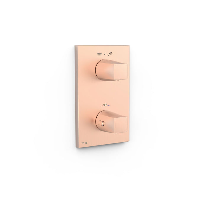 TRES 21125001OPM THERM-BOX Pieza Vista Para Caja Empotrada De 2 Vías Therm-Box Oro Rosa Mate