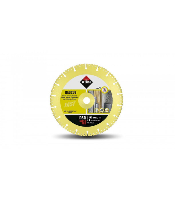 RUBI 30900 RSQ-115 SUPERPRO Disco Diamante Rescate Vacuum Brazed 24/48 Horas Rubi 