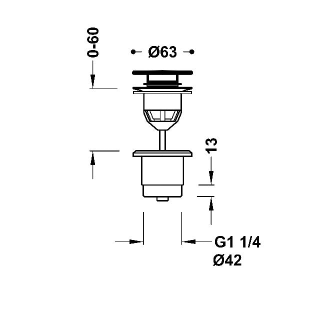 TRES 24284001OPM Válvula De Desagüe Click-Clack Simple-Rapid Para Lavabo/Bidé Color Oro Rosa Mate