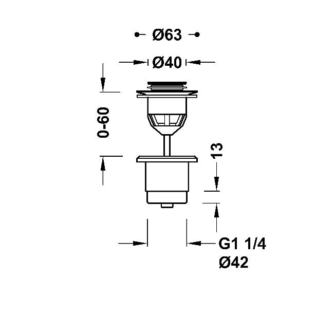 TRES 24284002OPM COMPL_GRIFERIA Válvula De Desagüe Click-Clack Simple-Rapid Para Lavabo Oro Rosa Mate